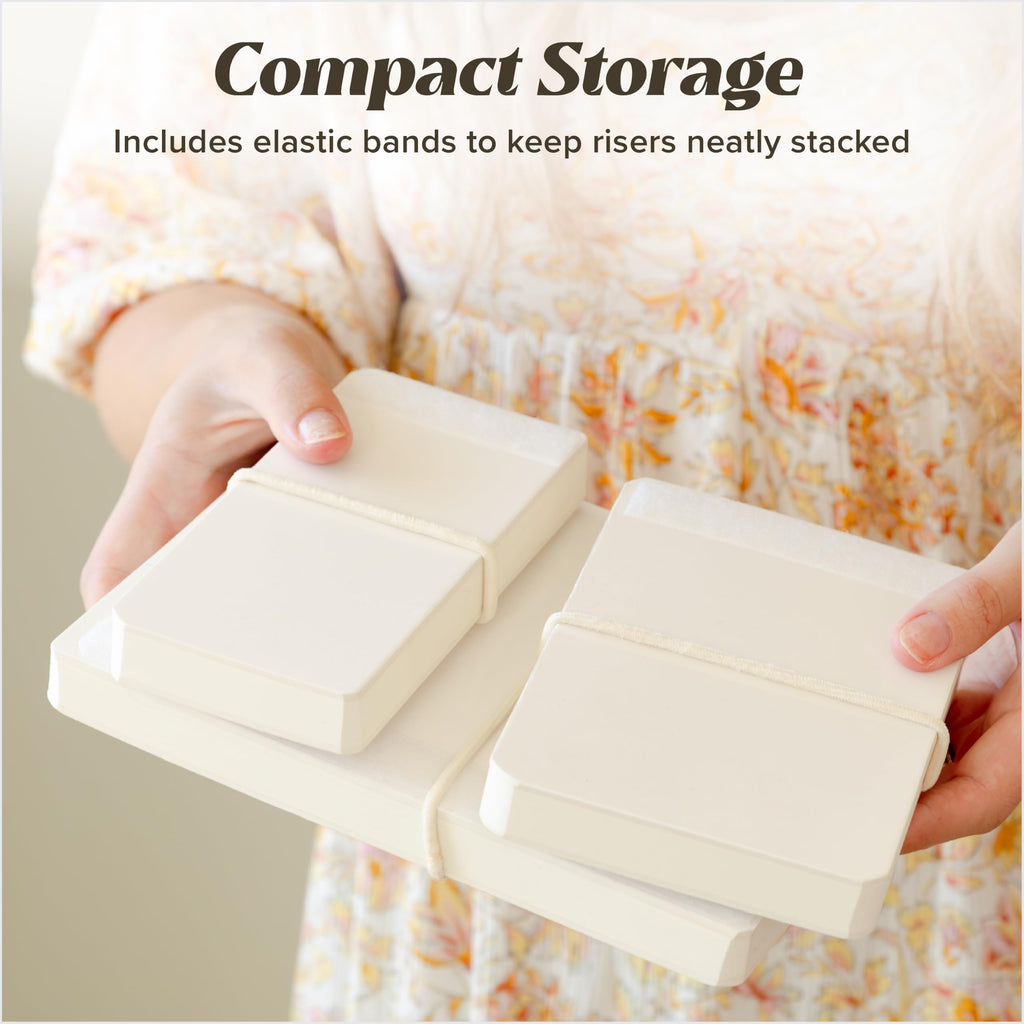 6 Pack White Buffet Risers, Foldable Paper Honeycomb Stands with Frosted Acrylic Trays for Party, Dessert Table