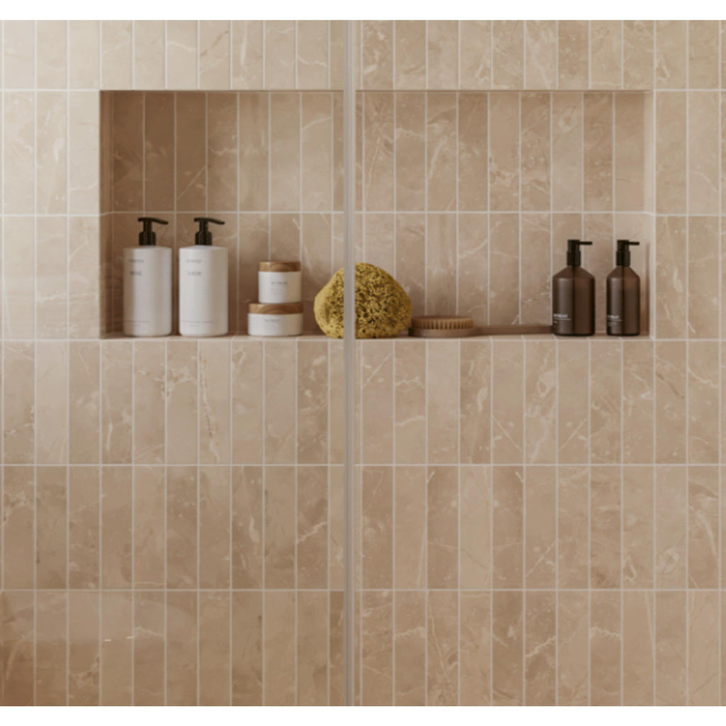 Ivory Sand 3x12 Matte Porcelain Subway Tile - Soft Stone Look Wall Tile Backsplash, Bathroom & Shower Walls (1 Piece)