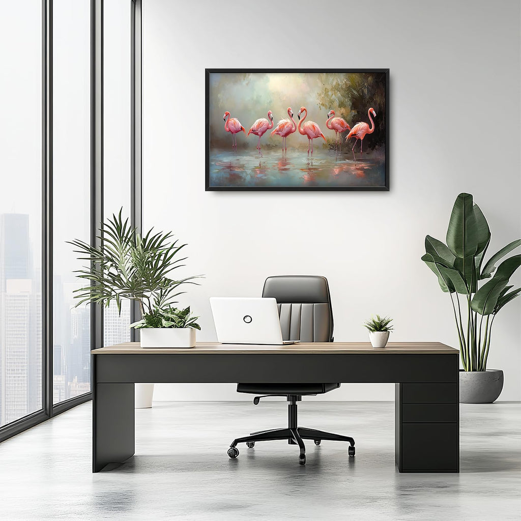 Large Pink Flamingo Pictures Wall Art 36''x24''