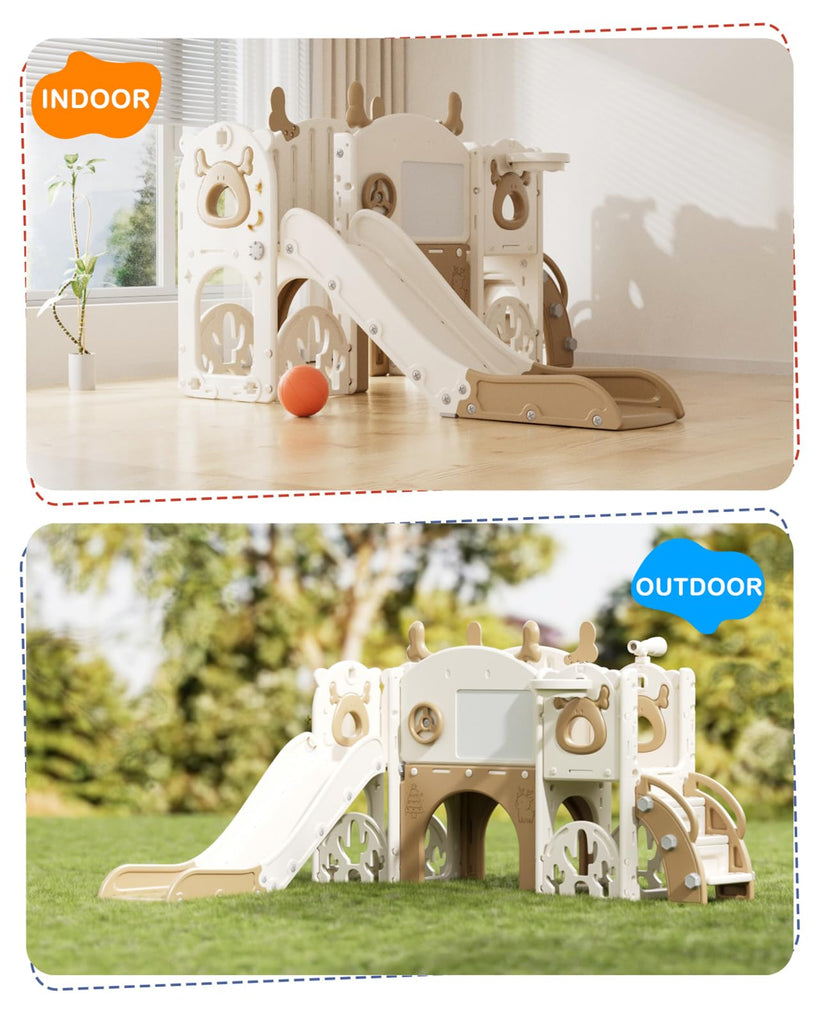Toddler Slide, 13 in 1 Kids Slide for Toddlers, New Upgrade with Golf Set, Basketball Hoop, Drawing Board for Indoor
