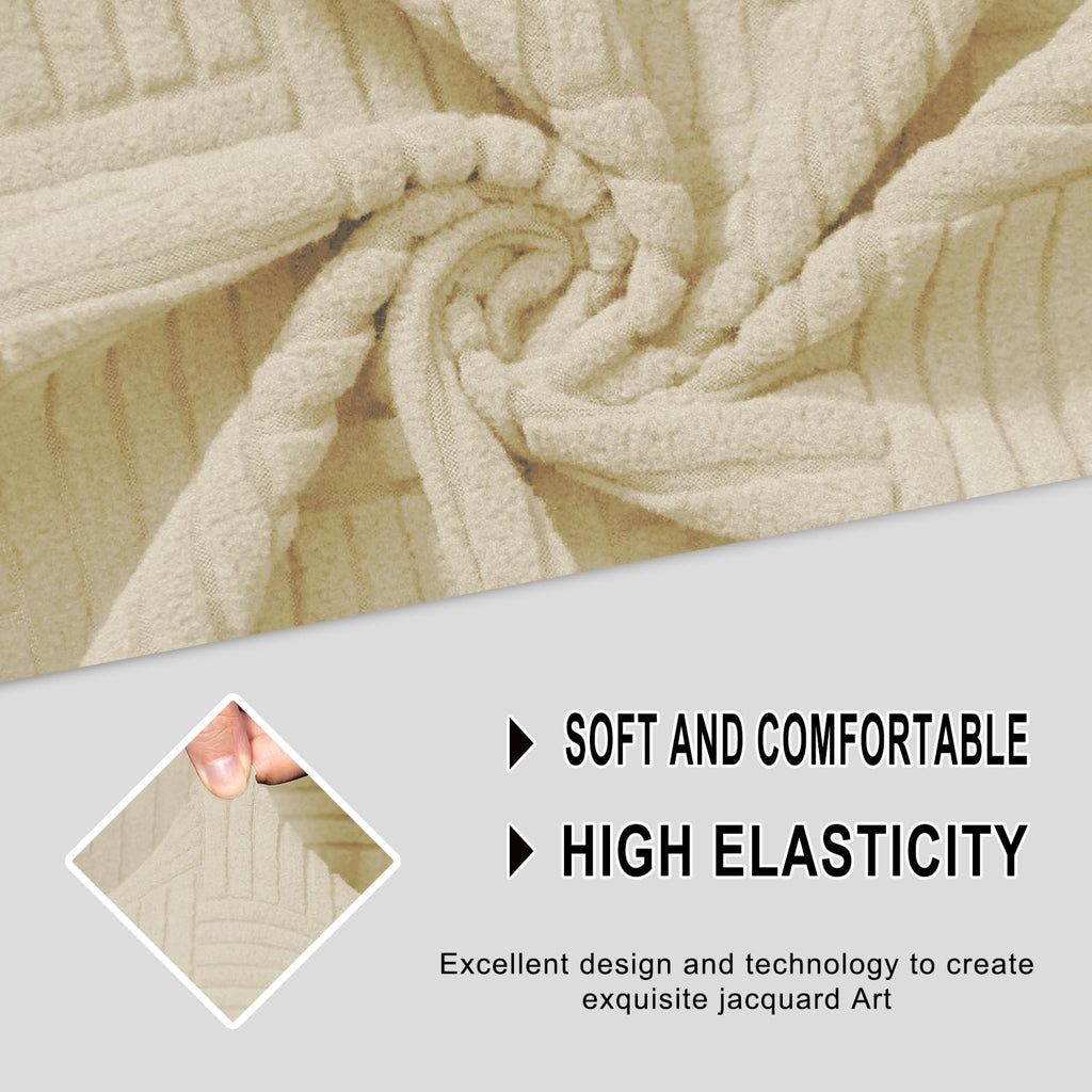 7-Piece Jacquard Stretch Reclining Couch Covers 5 Seats Corner Sofa Cover L Shape Sectional Recliner Sofa Covers for