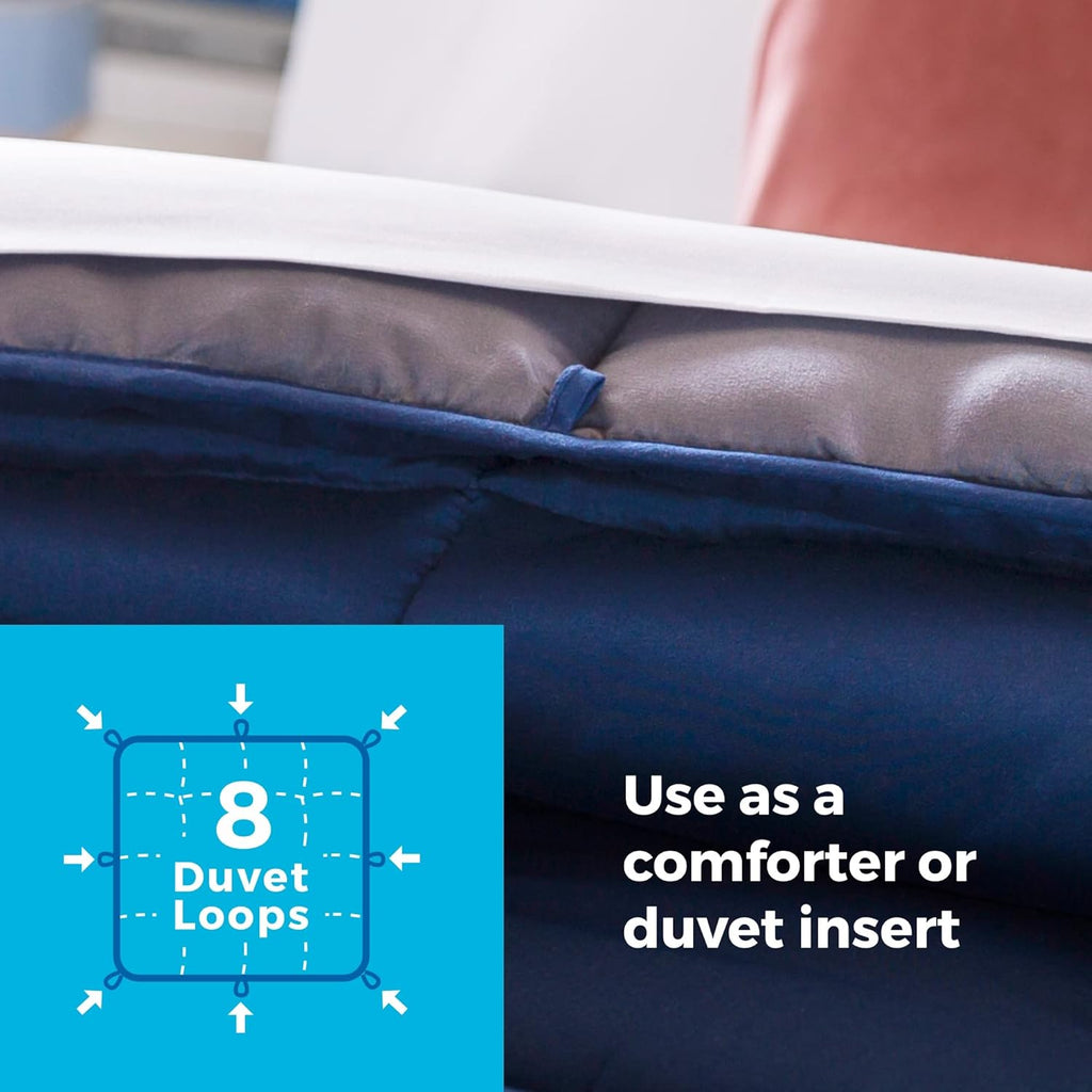 Reversible Down Alternative Comforter and Duvet Insert, for Queen Bed