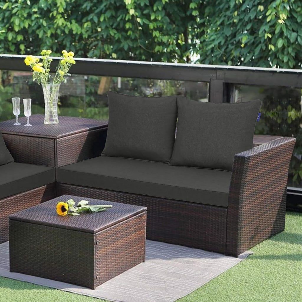 Outdoor Loveseat Cushion Set 44'' x 24'', Outdoor Cushions Furniture with Fastness Cover, Water Repellent Outdoor