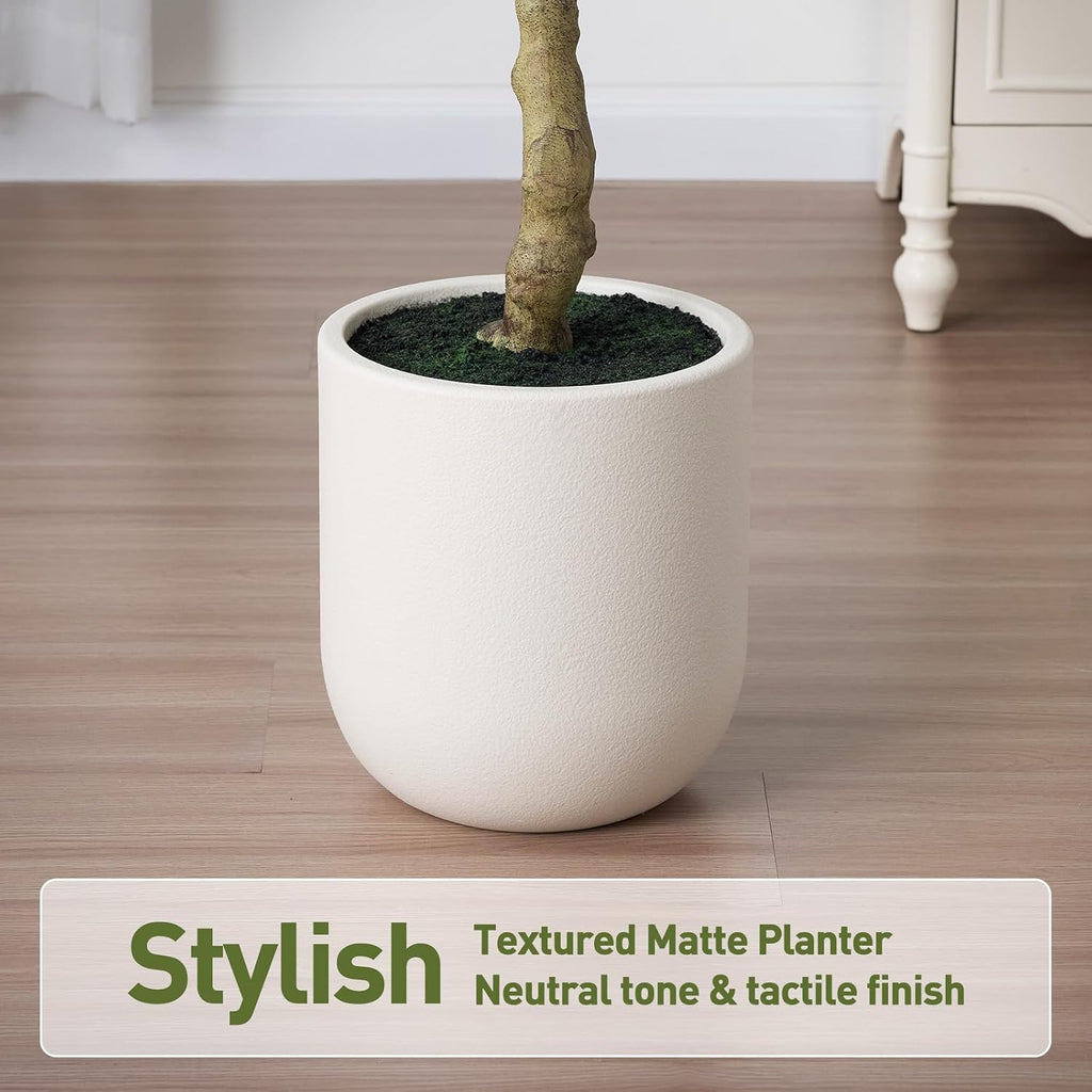 8.8FT Artificial Ficus Tree Indoor, Large Potted Faux Tree with Silk Leaves