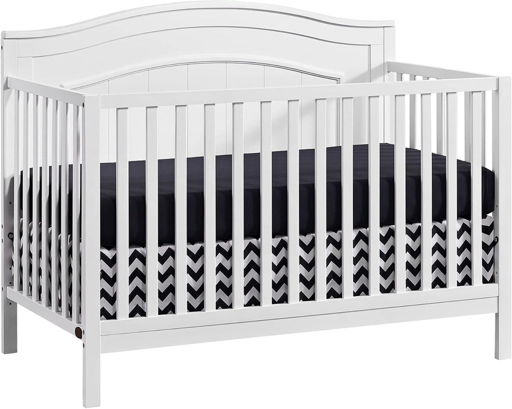 4-in-1 Convertible Baby Crib, Snow White, GreenGuard Gold Certified