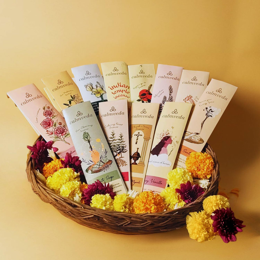Mega Natural Incense Sticks - 12 Variants, 144 Insence-Sticks Bulk - Set of 144