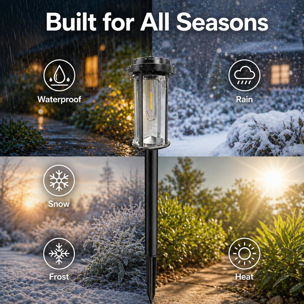8 Pack Solar Pathway Lights Outdoor 21" LED Solar Garden Lights