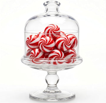 Glass Cake Stand with Dome, Clear Glass Cloche on Pedestal - Elegant Dessert Display for Cakes, Cupcakes, Cookies &