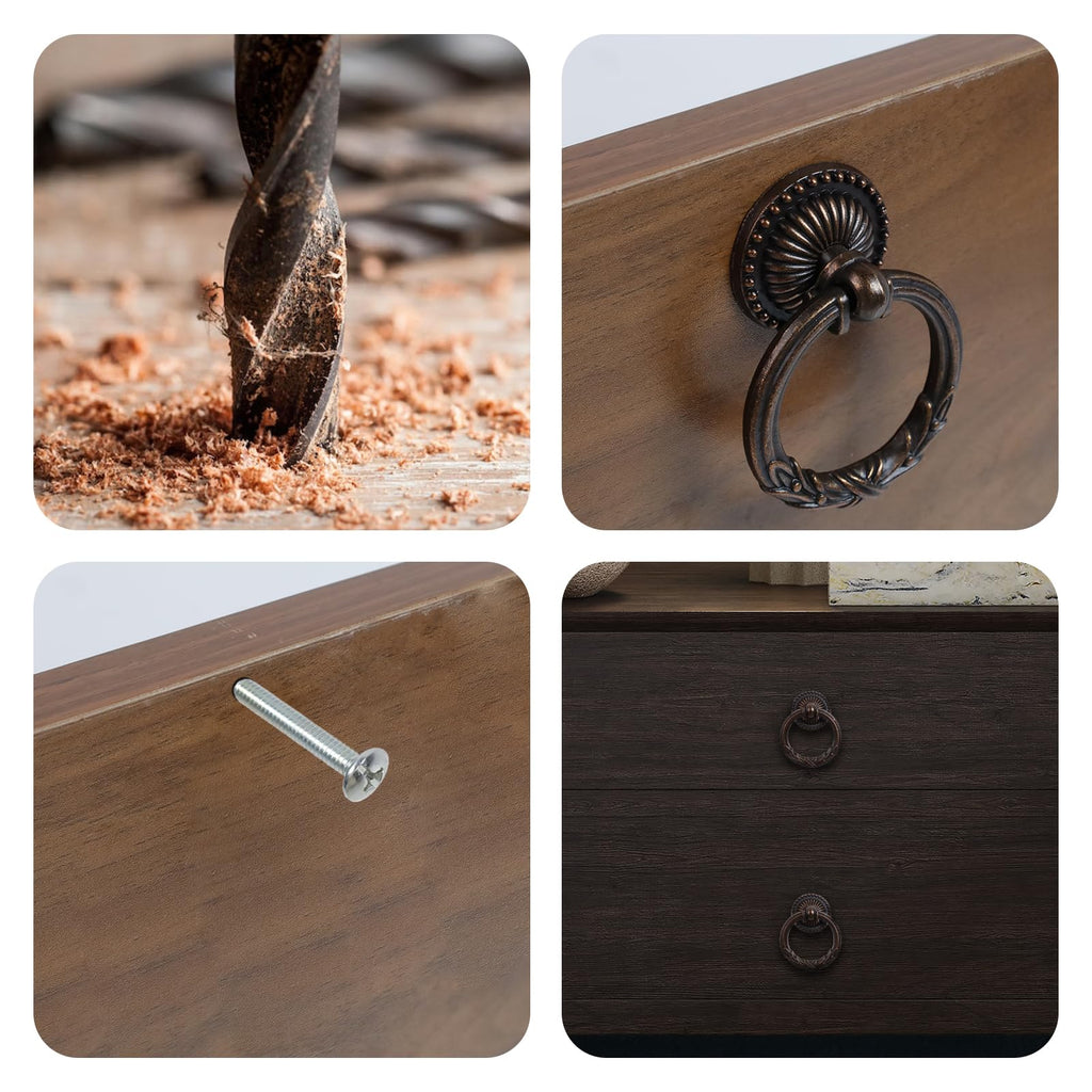 2 Pack Vintage Cabinet Handles, Oil Rubbed Bronze
