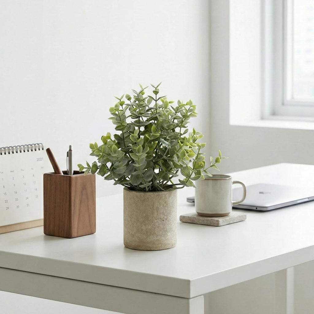 2 Pack 10" Small Fake Plants Small Plants Office Decor
