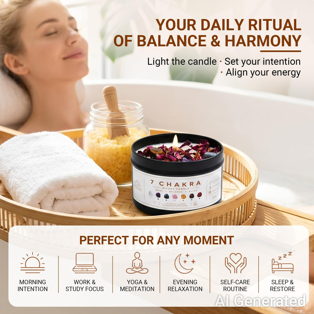 Chakra Candle self care crystal healing Candle for Meditation gift