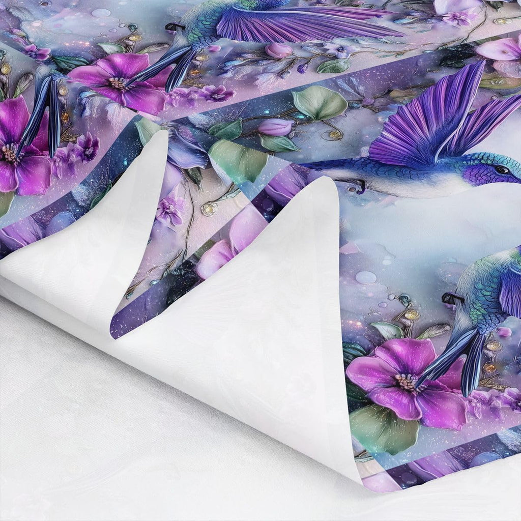 Cute Hummingbird Upholstery Fabric for Chairs | Watercolor Bird Fabric by The Yard 362"x63", Rustic Floral Wild
