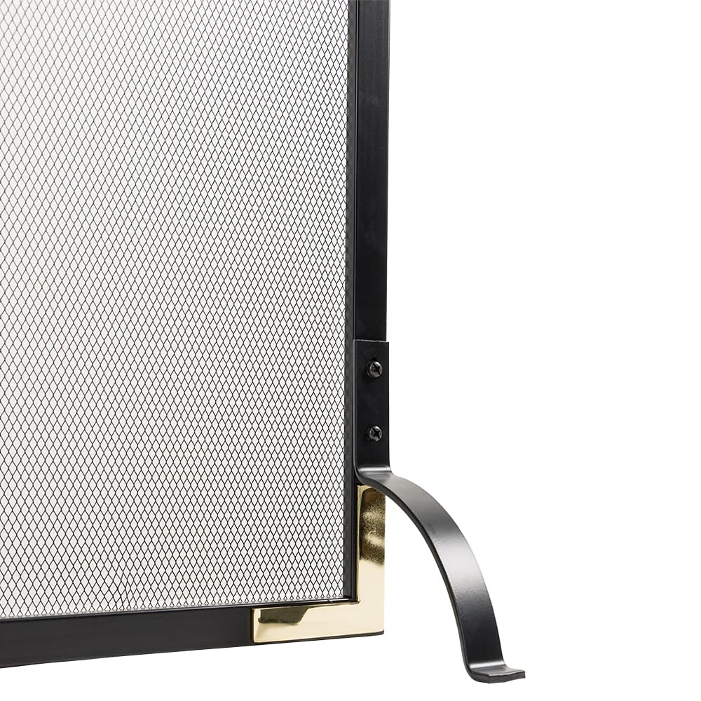 Cecilia Mesh Fireplace Screen with Durable Single Panel, Steel Frame