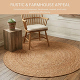 WeWove Handcrafted Jute Braided Rug 6 Feet Round - 100% Natural Jute Area Rug - Rustic Farmhouse Boh