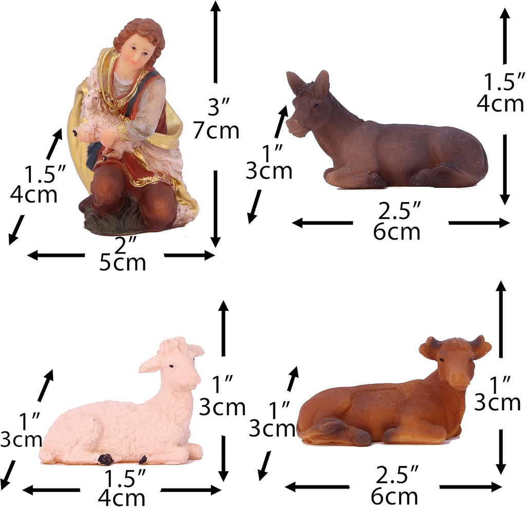 Nativity Set Christmas Scene Set Figurines Statue 5.5 Inch 11 Pcs