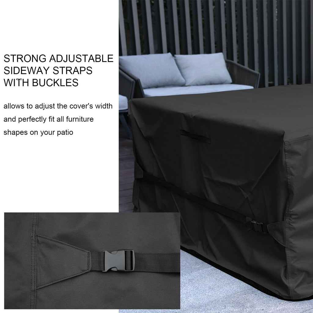 Patio Furniture Set Cover Rectangular Heavy Duty 600D Waterproof Outdoor Sectional Sofa Couch Cover Large Outside