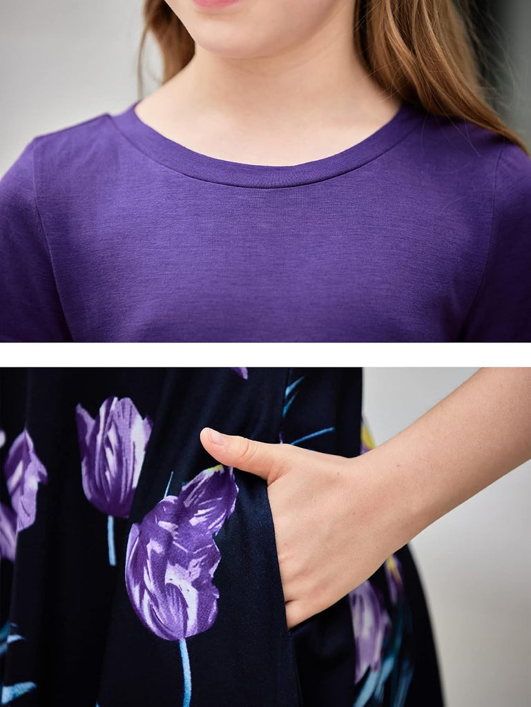 Girls Fit and Flare A-Line Casual Dress