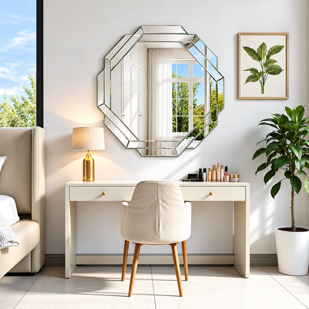 Bathroom Mirror-30"X30" Wall Mirrors Decorative, Beveled Edge Frameless Mirror for Wall Bathroom, Vanity Room
