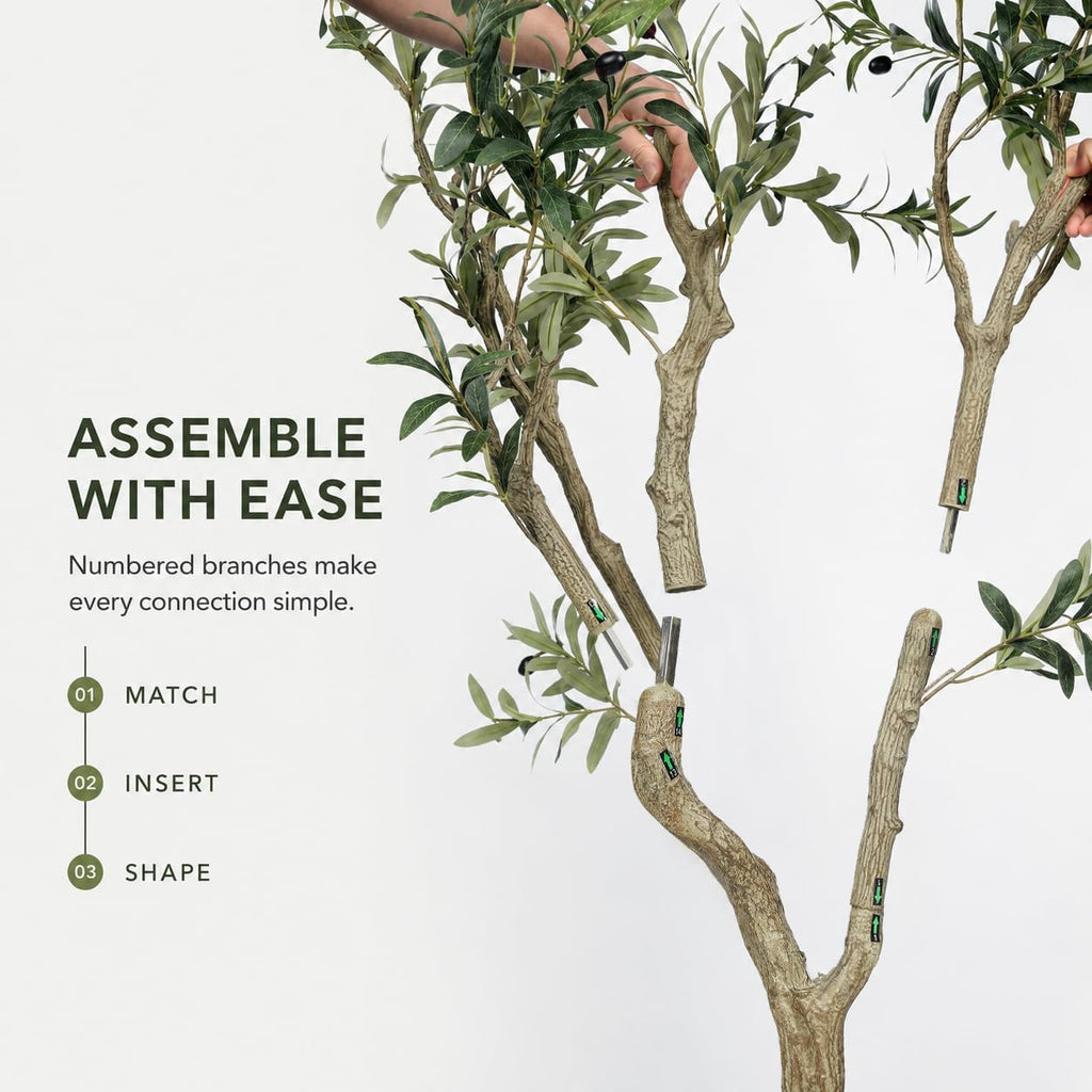 6FT Olive Trees Artificial Indoor - Thick Trunk & Lifelike Fruits
