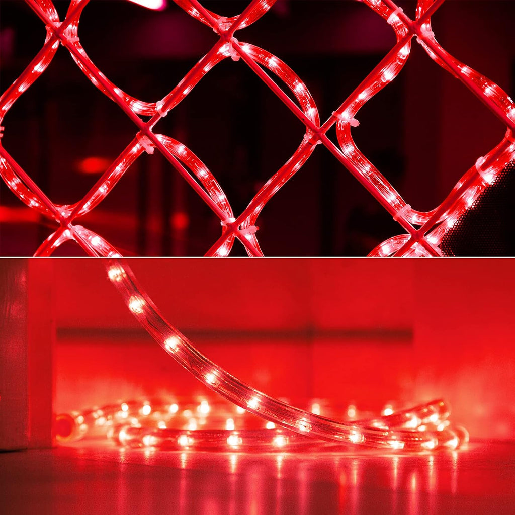 Red Rope Lights Connectable, 18ft 216 LED Christmas Lights Outdoor