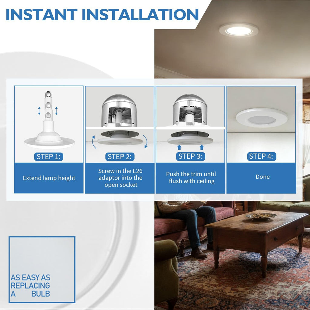 5/6 Inch LED Can Lights Adjustable Retrofit Recessed Lighting, 6 Pack