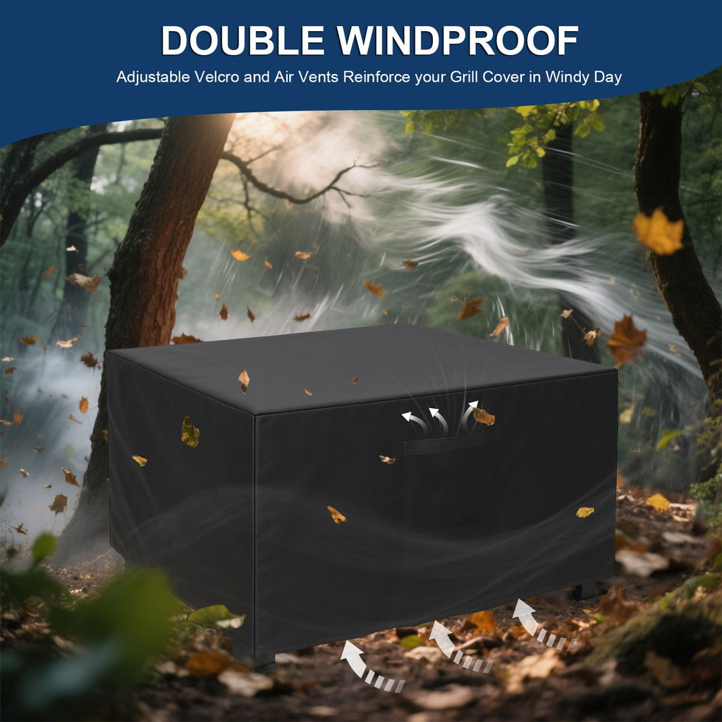 36" Square Fire Pit Cover - 600D Heavy Duty Fire Table Cover