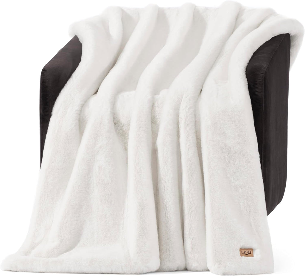 Euphoria Faux Fur Throw Blanket, Warm Fluffy, Luxury Bedroom Decor, Blankets, Machine Washable, 50-inch x 70-inch