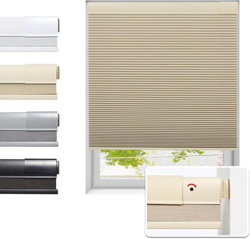 No Drill Cellular Shades Windows, Thermal Insulating & Noise Reducing Honeycomb Blinds, Free Stop Cordless Blackout