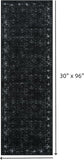 Vintage Black Washable Hallway Runner Rug, 2.6x8 Non Slip Runnersfor Hallways Entrance Indoor,Extra 