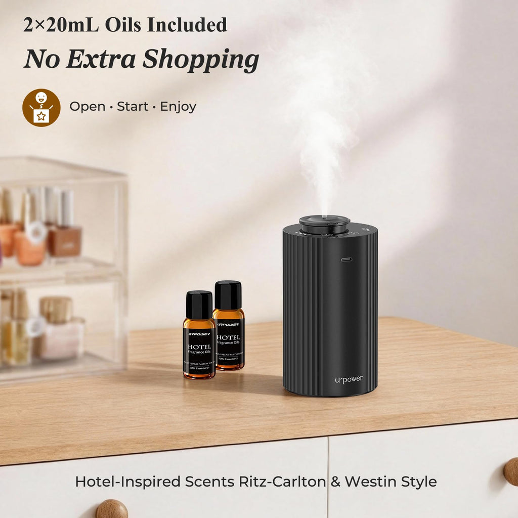 Waterless Essential Oil Diffuser Cordless Mini Scent Diffuser 20mL