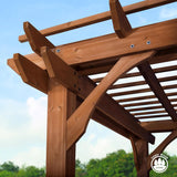 12' x 10' Traditional Cedar Wood Pergola Kit with Trellis Roof, All-Season Durability, High-Wind Rating
