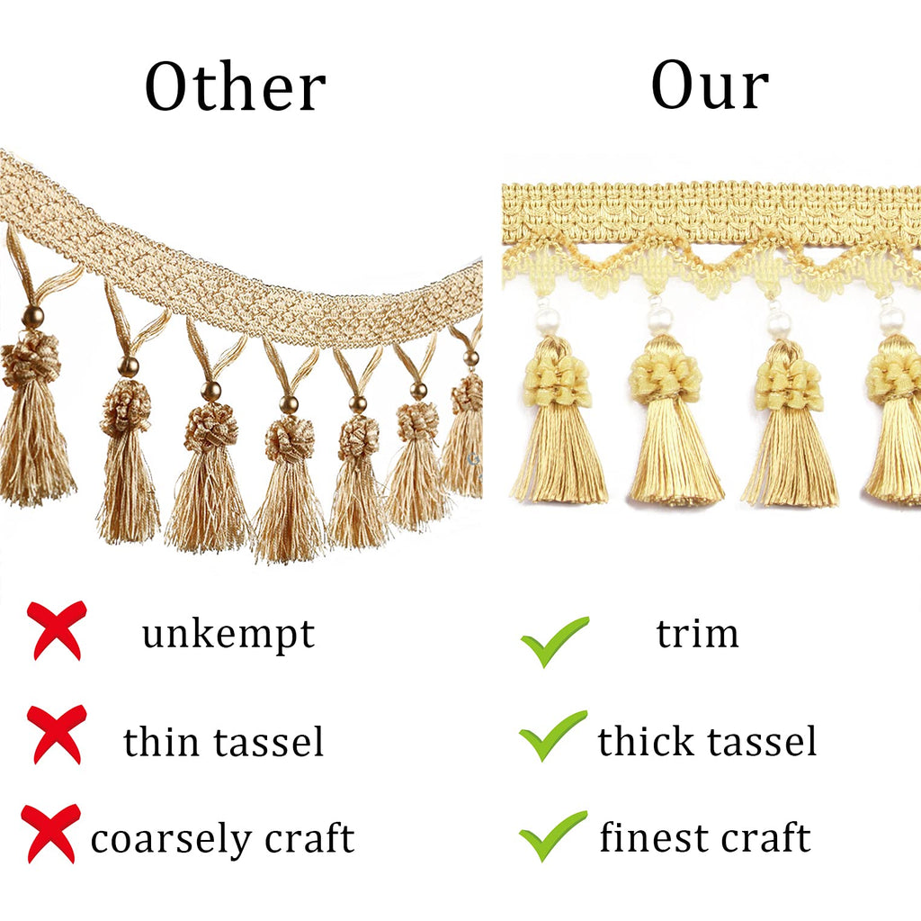 Tassel Fringe Trim 6.5 Yard x 3.15 Inches Tassel Fringes