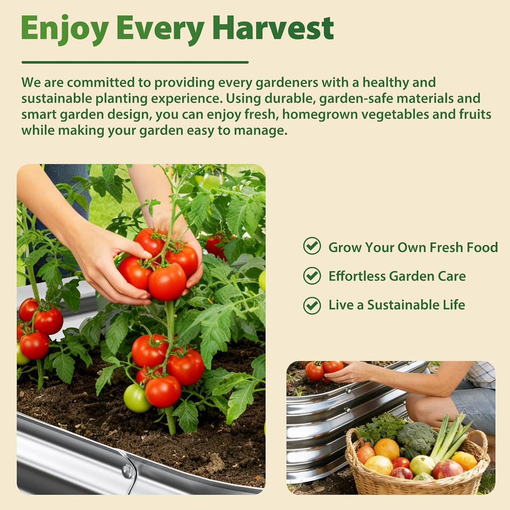 Square Galvanized Raised Garden Bed 4x4 ft - Heavy Duty Metal Planter Box for Vegetables & Flowers,Herb- 12" Deep