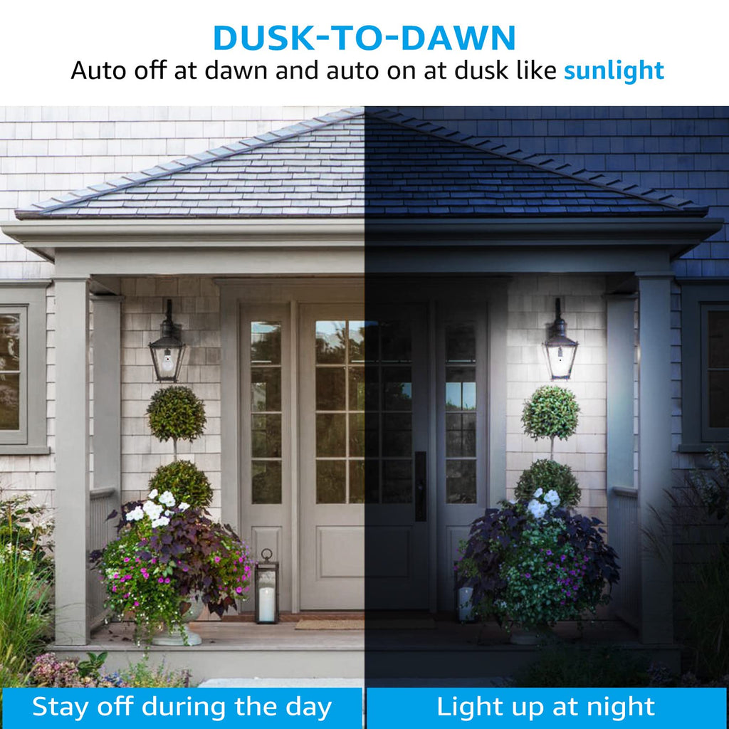 4-Pack Dusk to Dawn LED Light Bulb Outdoor, A19, 5000K