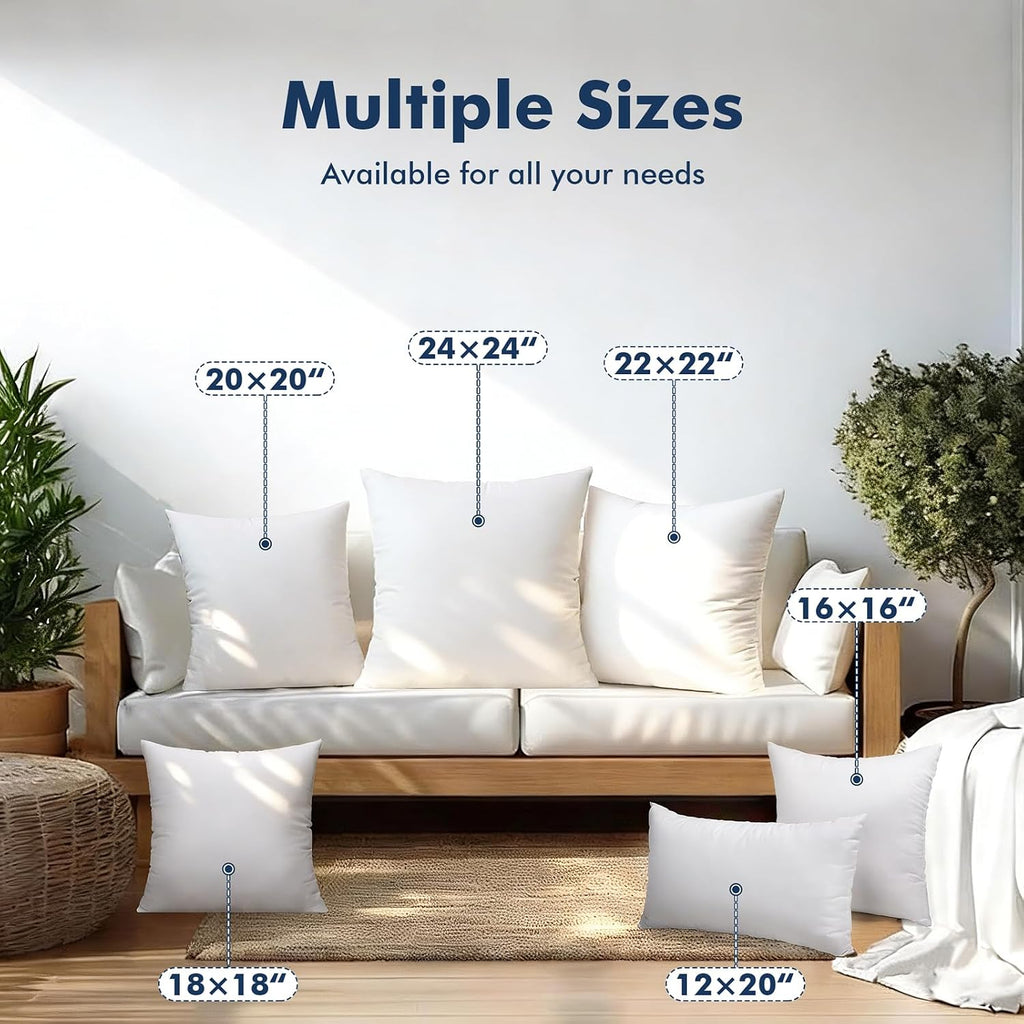 12x20 Outdoor Pillows,Water Resistant Lumbar Pillow Insert - Set of 2
