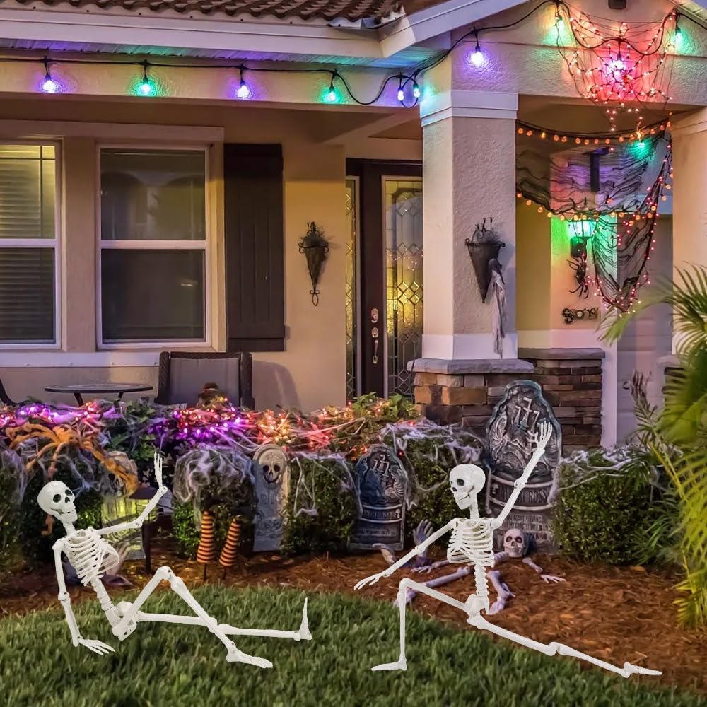 36'' Halloween Full Body Posable Skeletons Outdoor Decoration - Set of 2
