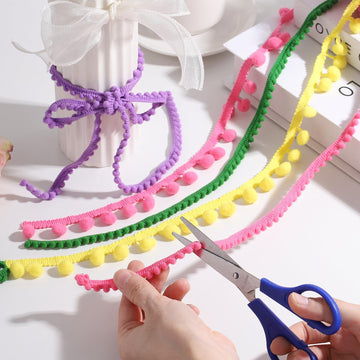 Pom Trim Ribbon 6yd 1" Wide Ball Fringe Sewing Fabric for DIY