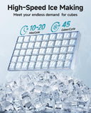 Commercial Ice Maker Machine, 100lbs/24H Stainless Steel Under Counter ice Machine with 33lbs Ice Storage Capacity