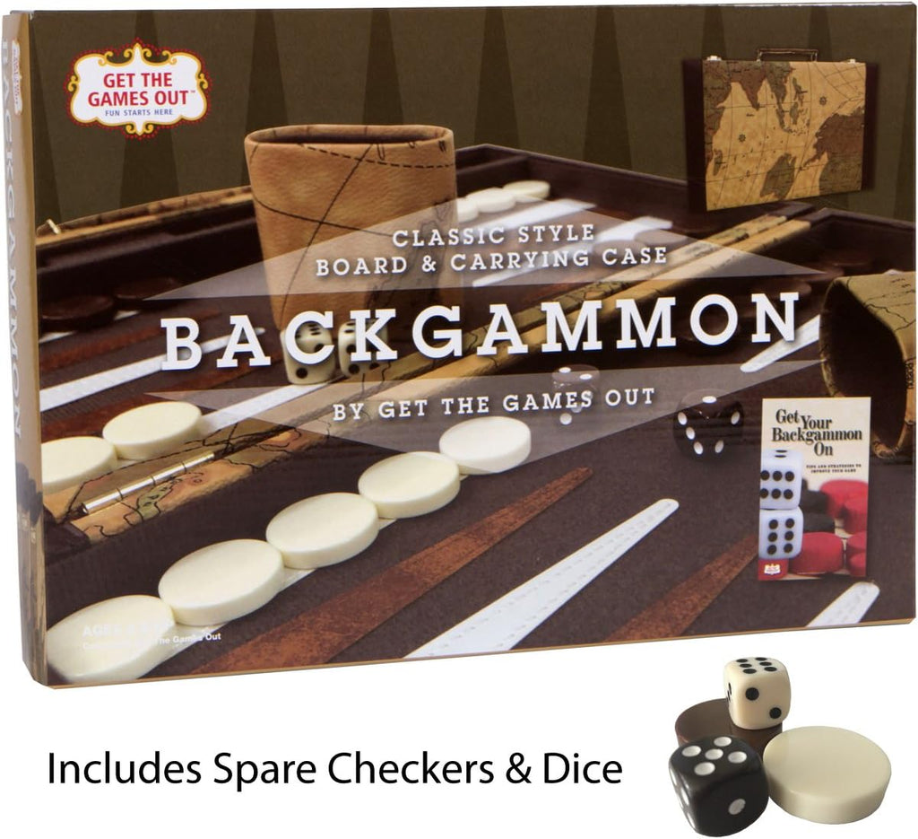Top Backgammon Set - Classic Board Game Case - Best Strategy & Tip Guide - Available in Small, Medium and Large Sizes