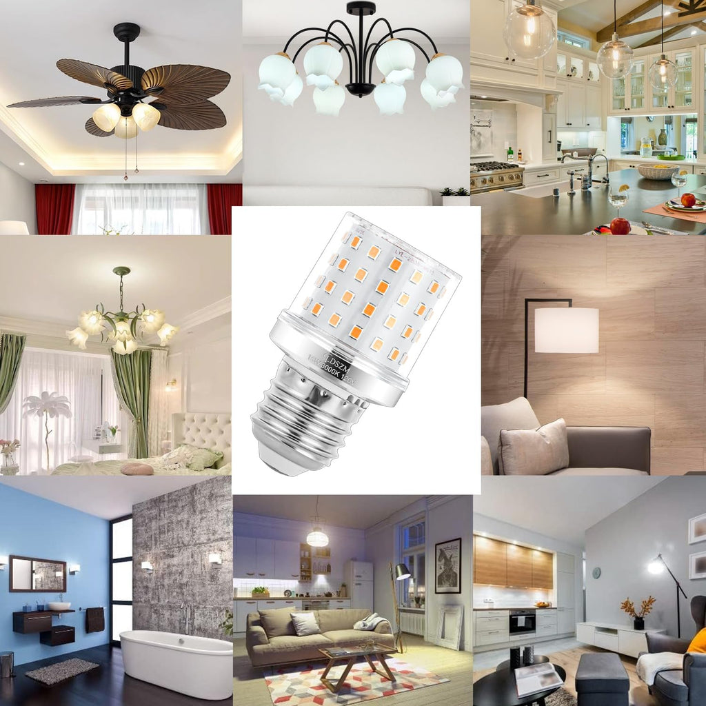 Small Light Bulb A15/G45 Shape Size Super Bright 15W led Corn Bulbs 120 Watt Equivalent 1200lm Warm White 3000K