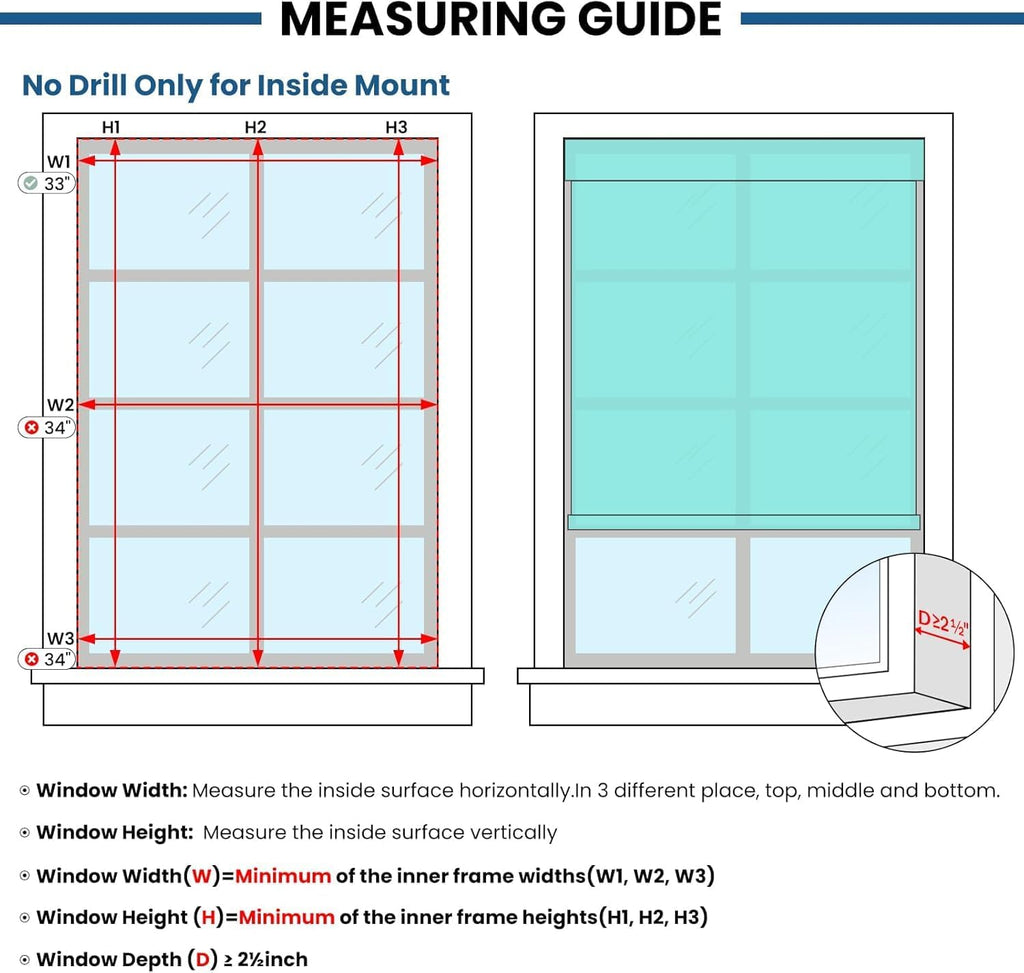No Drill Motorized Blinds with Remote, Automatic Roller Shades | Easy Install, Rechargeable Blackout Smart Blinds &