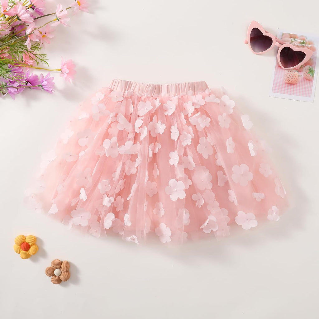 Baby Girl Tutu Skirt Flower Tulle Skirt Toddler Dance Birthday Party