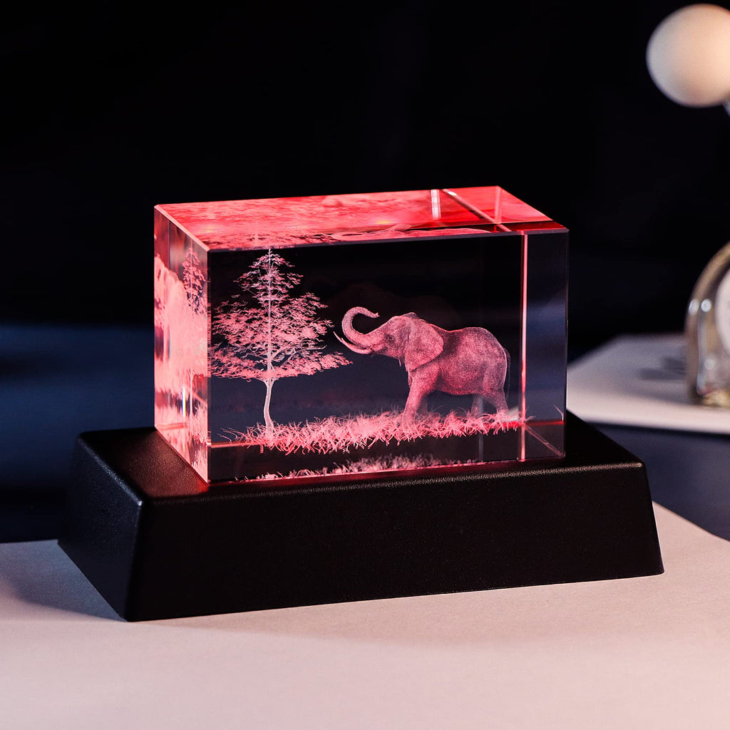3D Crystal Elephant Decor Stuff Figurines Statue Gift for Elephant Lovers, Mother Day Birthday Gifts for Mom Mother