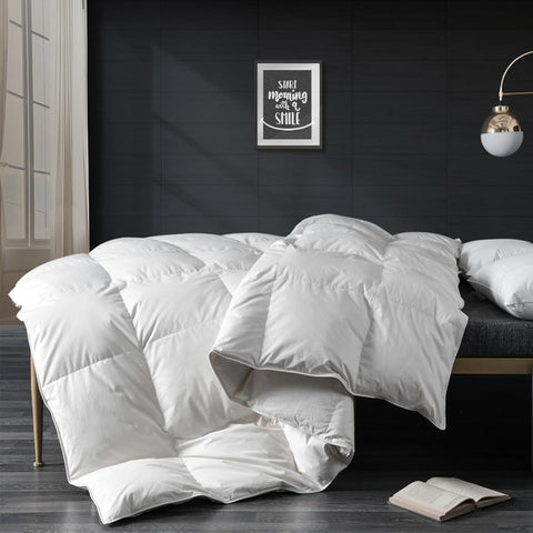 Down Comforter Queen, All Season Duvet Insert, 100% Organic Cotton Cover