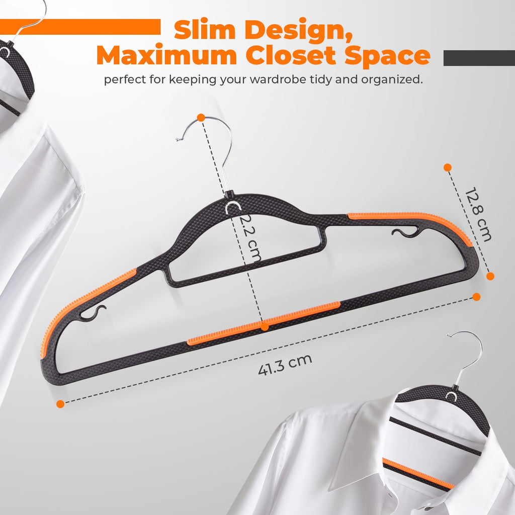 Plastic Hangers 20 Pack, Cascading Slim Space Saving Clothing Hangers with 360° Rotating Hook, Non Slip Clothes