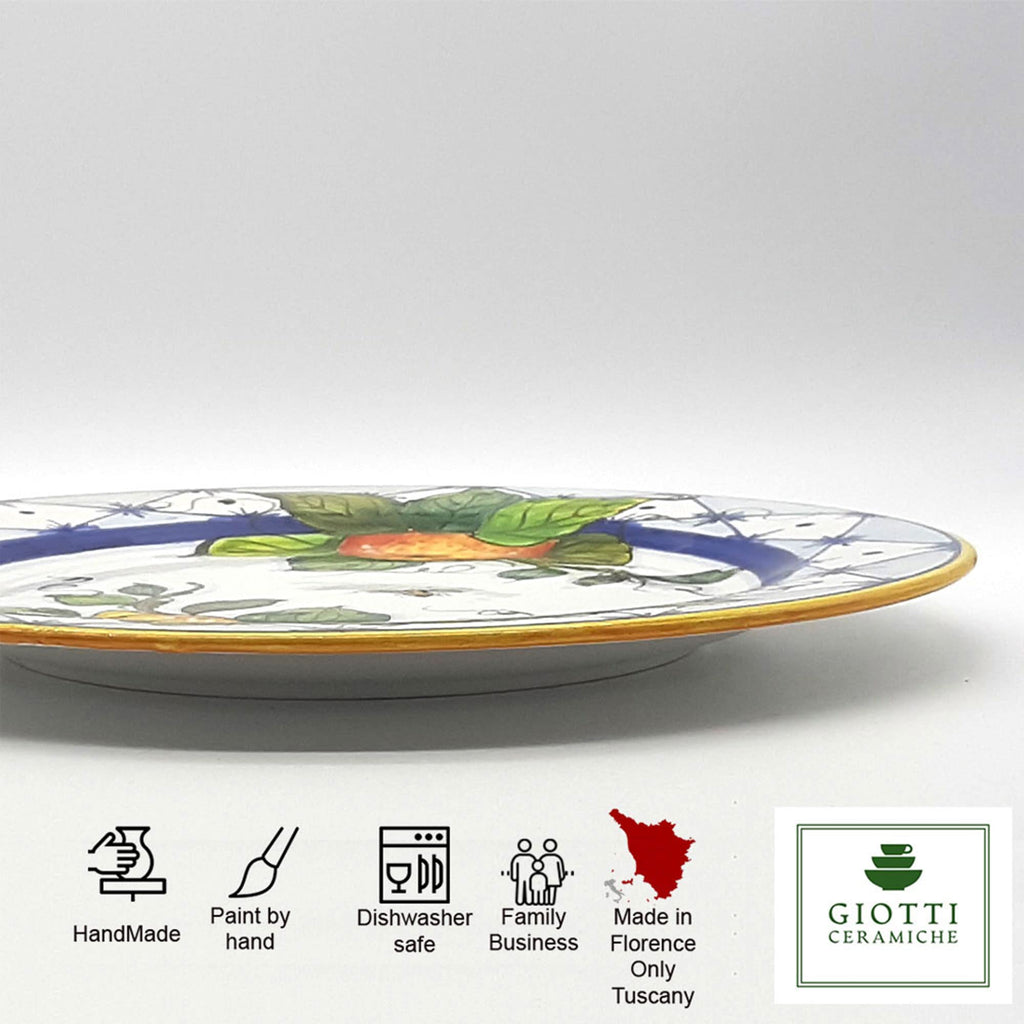Hand-Painted Italian Ceramic Dinnerware Set - Service for 4 - Vibrant Ischia Lemon Design - Authentic Tuscan Pottery