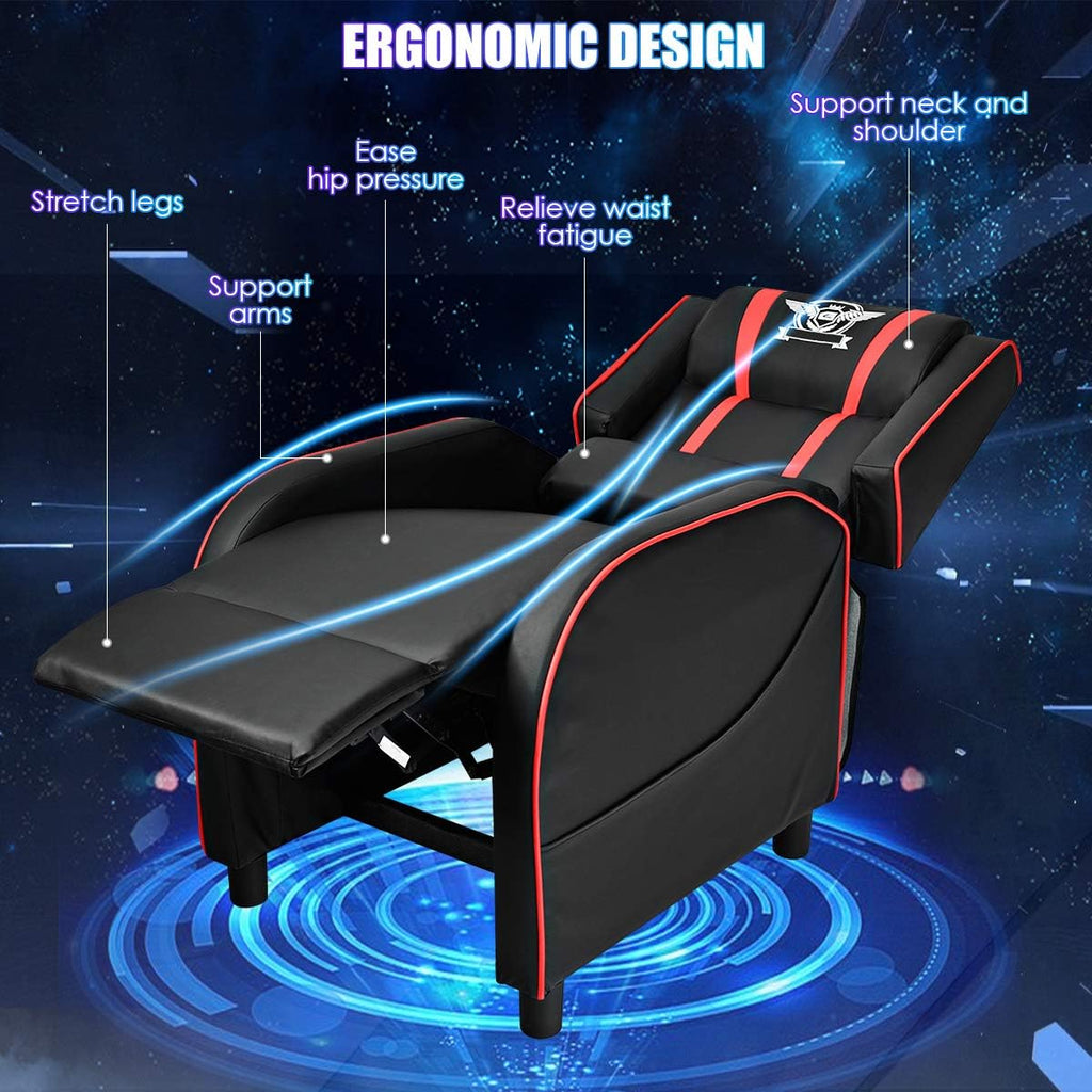 Gaming Recliner Chair, Adjustable Massage Gaming Chairs for Adults, Ergonomic Comfortable Lounge Leather Sofa
