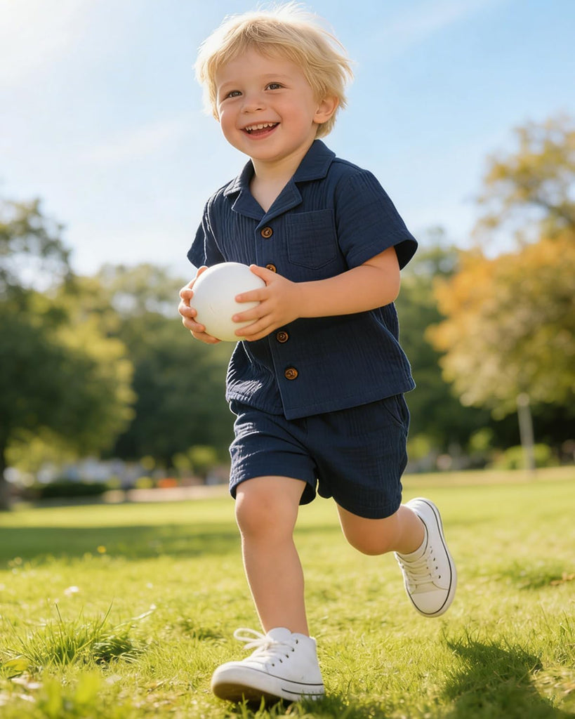 Toddler Baby Boy Summer Outfit Set Cuban Shirt Shorts