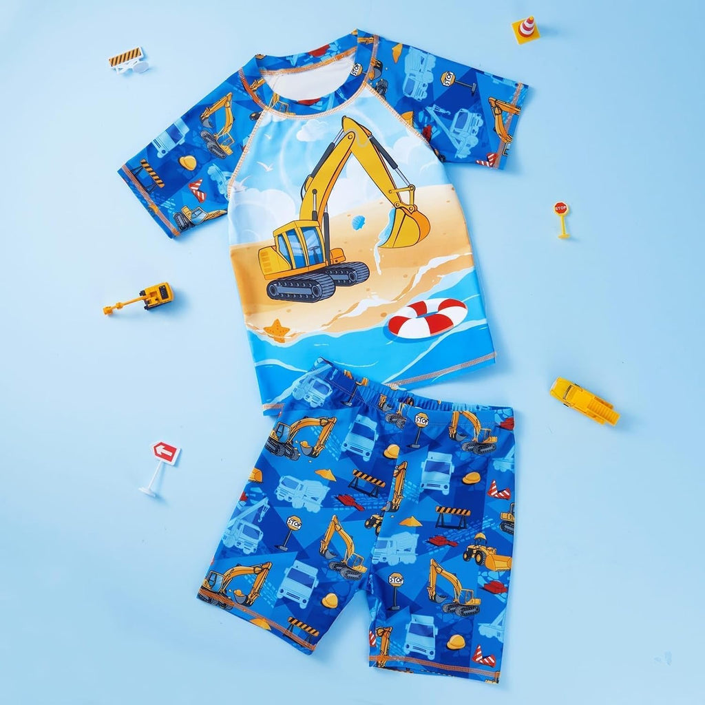 Kids Swimsuit Boys Two Pieces Shark Swimsuit Toddler Rash Guard and Trunk