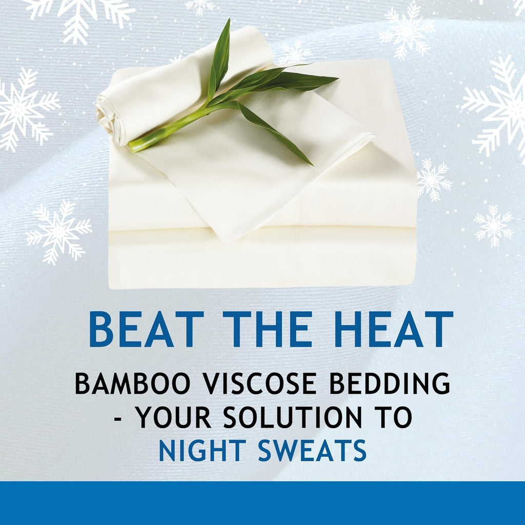Cooling Bedsheet Set - King Size, 75% Viscose Derived from Bamboo, 25% Modal, Gray - Cool & Moisture Wicking for Hot